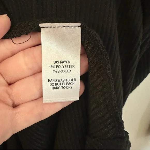 NWT Lulus Fit and Fair Black Ribbed Knit Long Sleeve Skater Dress Sz Large - Picture 9 of 14